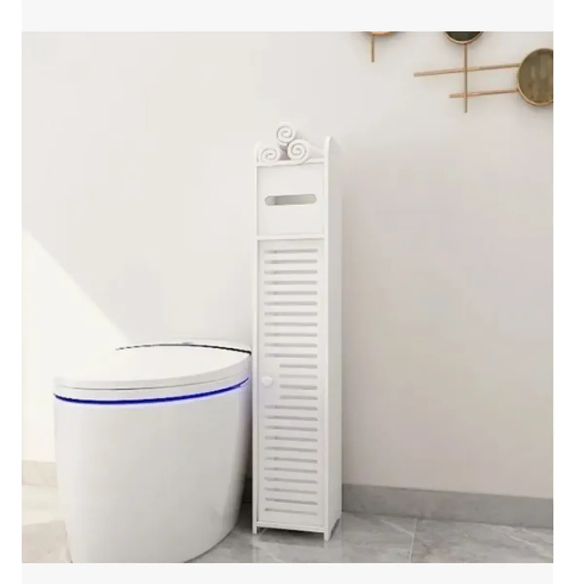 GENERICO - Federico Estante De Baño Lavanderia Organizador Color Blanco