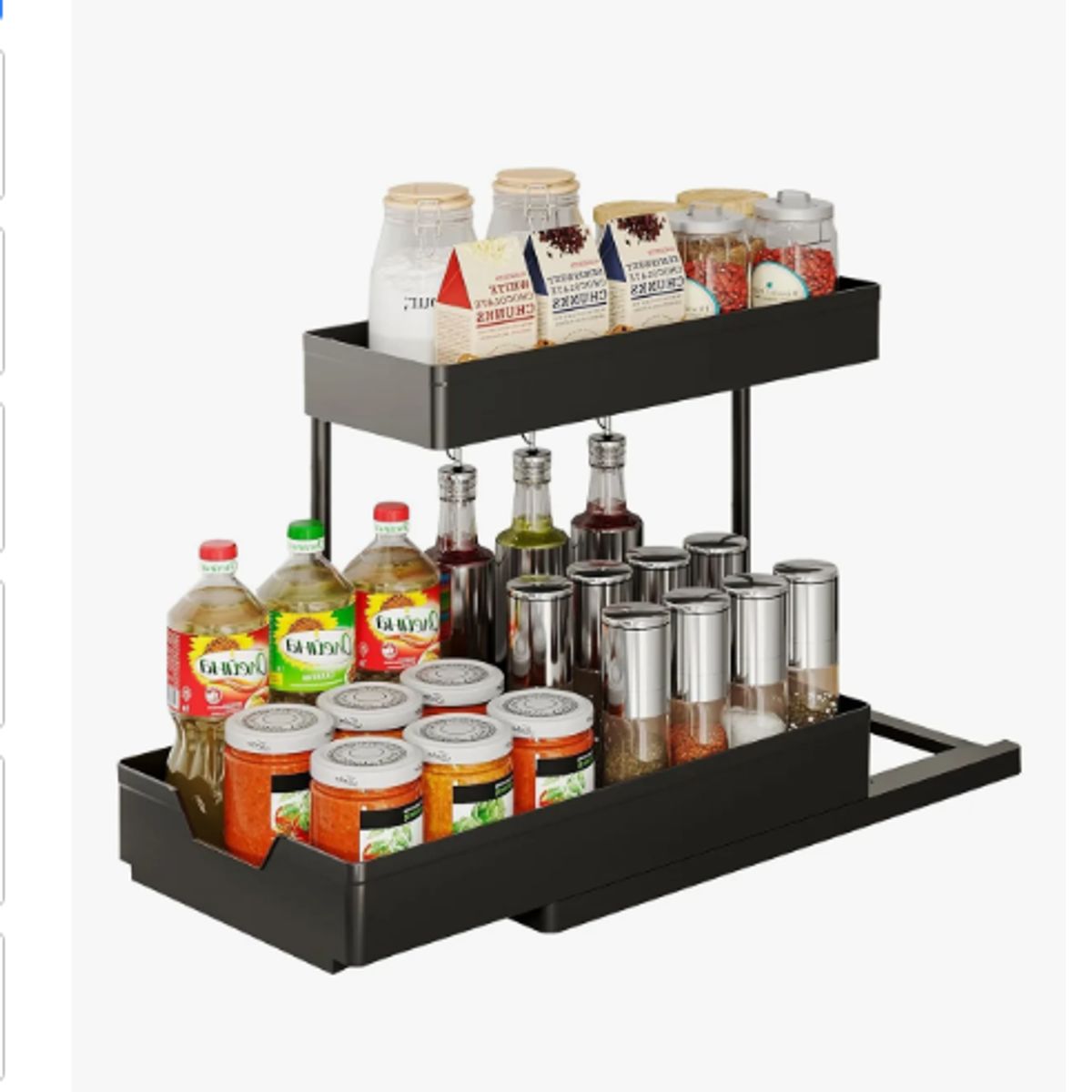 GENERICO - Organizador De 2 Niveles Desmontable Móvil Cocina Baño Negro