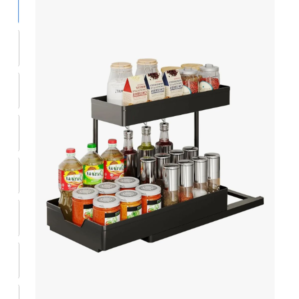 GENERICO - Organizador De 2 Niveles Desmontable Móvil Cocina Baño Negro