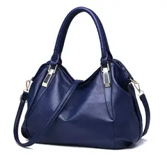 DANWEILE - Bolso de mano informal de piel suave para mujer-Azul