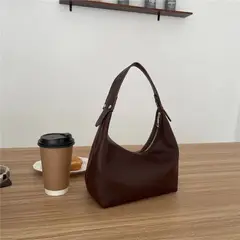 DANWEILE - Bolso de hombro de cuero PU suave para Mujer-Marrón