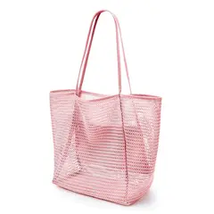 DANWEILE - Bolsa de playa de nailon plegable de gran capacidad-Rosa