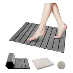 KUANGYE - Alfombrilla De Piedra De Ducha Antideslizante Diatom 60x40cm