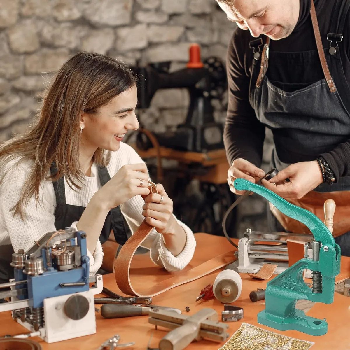 EVEREEN - Kit De Maquina De Broches + 3000 Ojetillos De 12 Azul