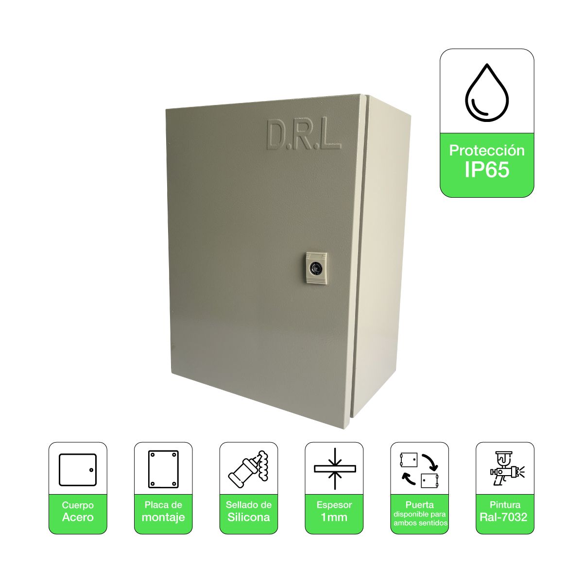DRL LIGHTING - Tablero Eléctrico Gabinete Metálico Drl 400x300x200mm Ip65