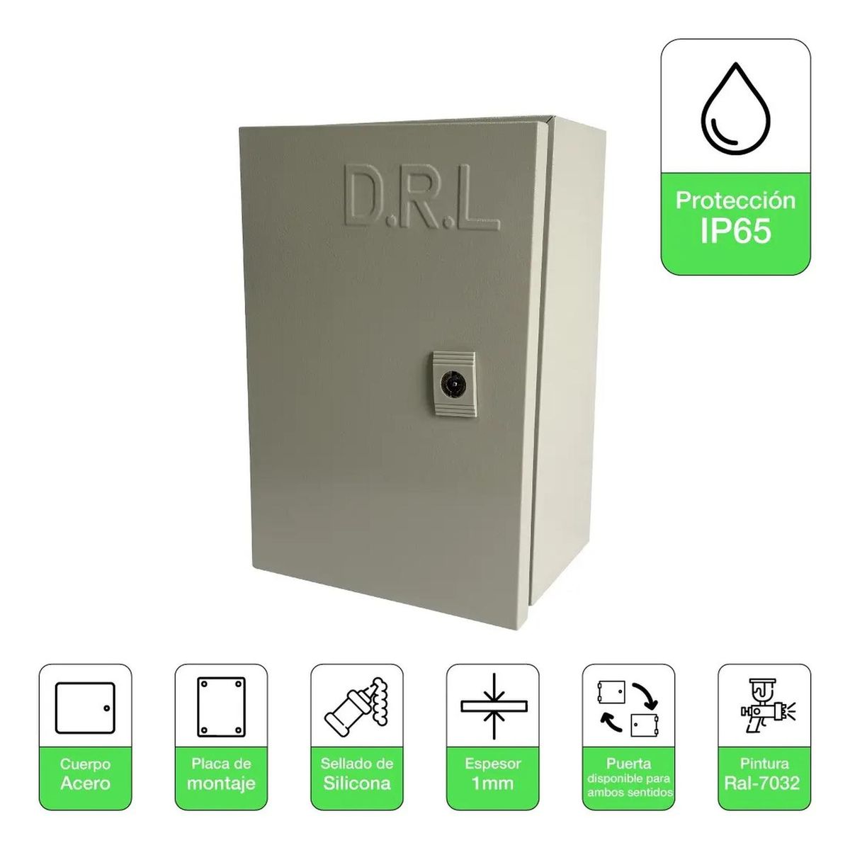 DRL - Tablero Eléctrico Gabinete Metálico Drl 300x200x150mm Ip65