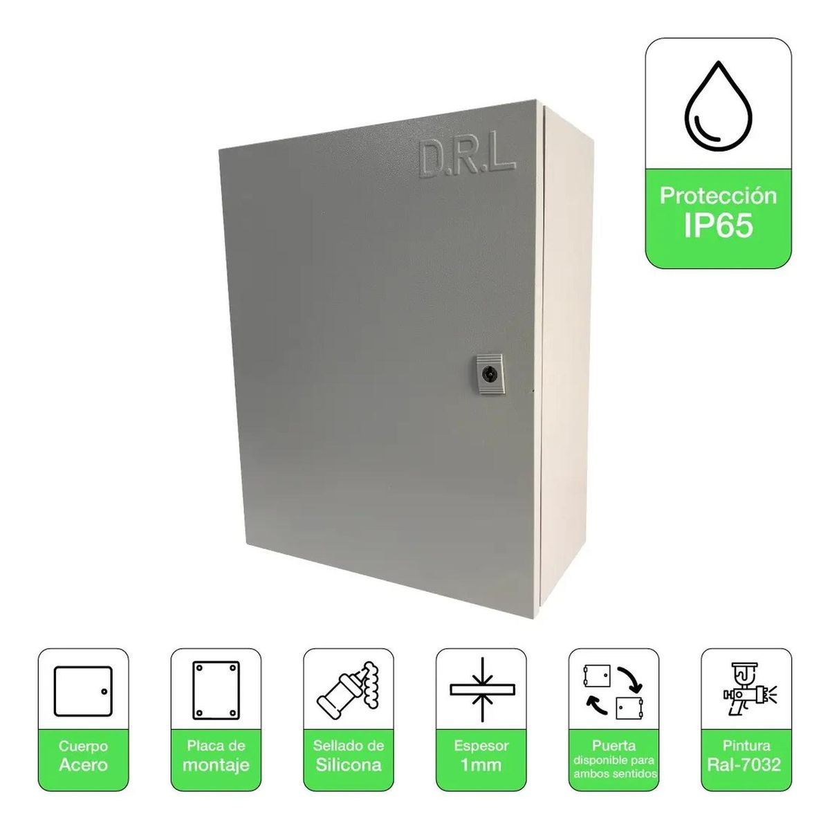 DRL LIGHTING - Tablero Eléctrico Gabinete Metálico Drl 500x400x200mm Ip65