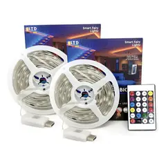 DRL LIGHTING - Pack 2 Cintas Led Rbg Ic Usb Itd App Lotuslampx Ip65 2x10mt Rgb