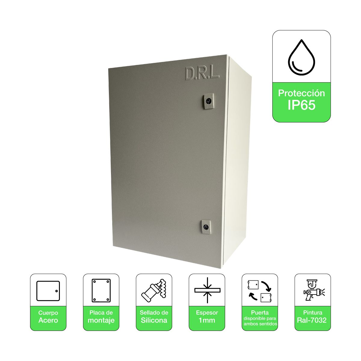DRL LIGHTING - Tablero Eléctrico Gabinete Metálico Drl 600x400x300mm Ip65