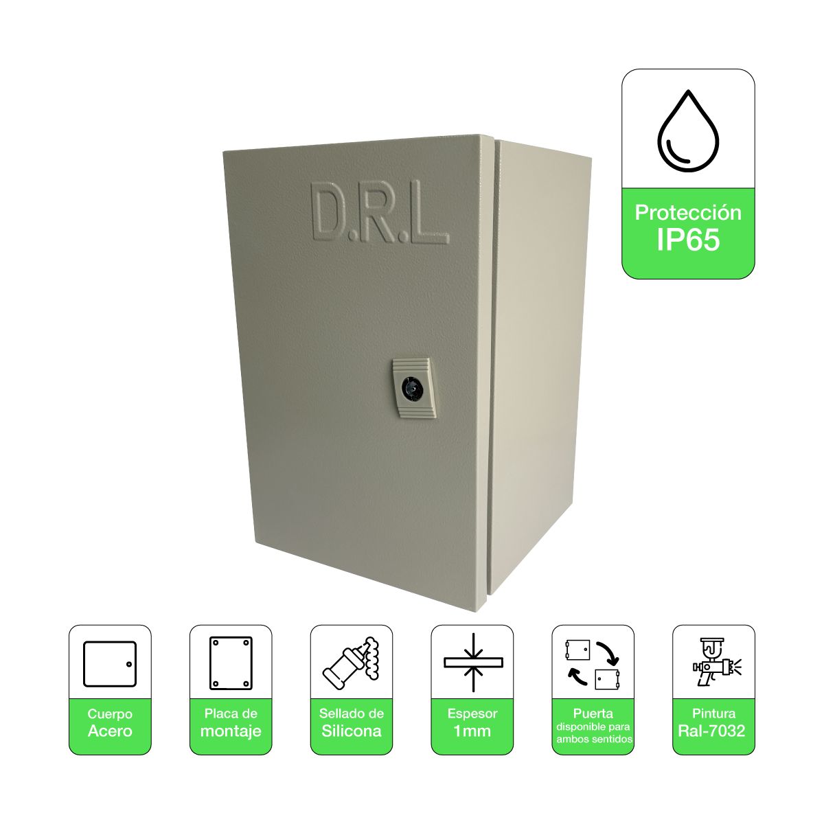 DRL LIGHTING - Tablero Eléctrico Gabinete Metálico Drl 300x200x200mm Ip65