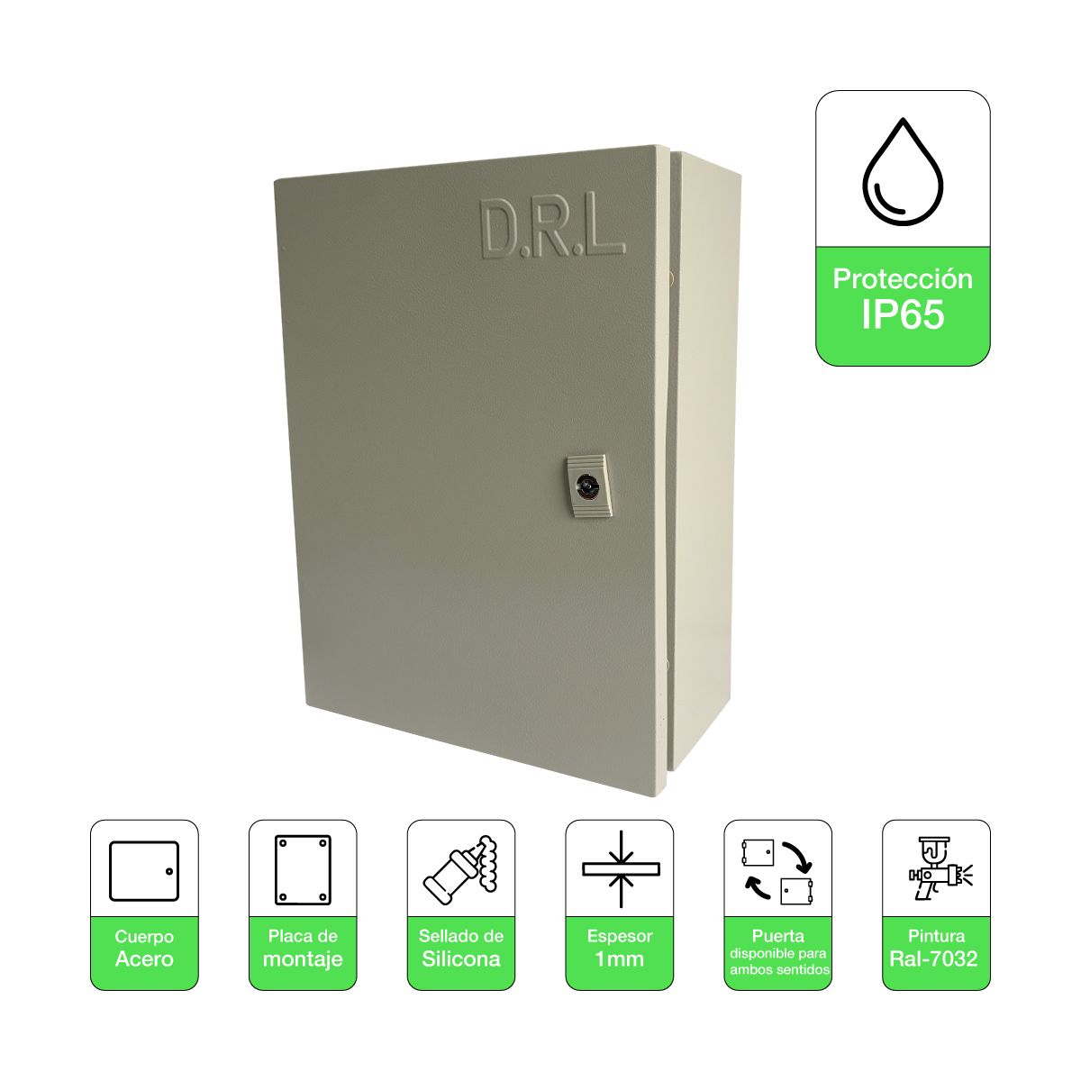 DRL LIGHTING - Tablero Eléctrico Gabinete Metálico Drl 400x300x150mm Ip65