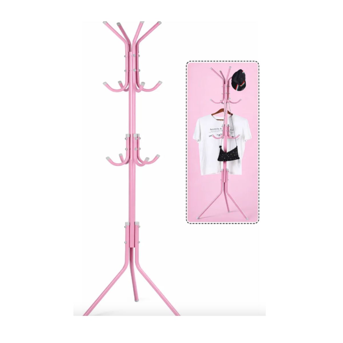 GENERICO - Colgador Perchero Tipo Adorno para Ropa y Sombreros Color Rosa