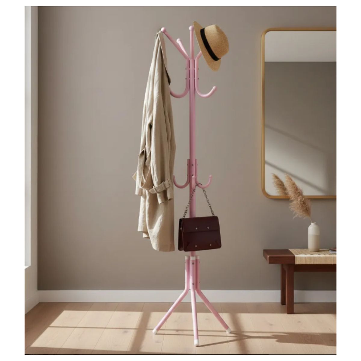 GENERICO - Colgador Perchero Tipo Adorno para Ropa y Sombreros Color Rosa