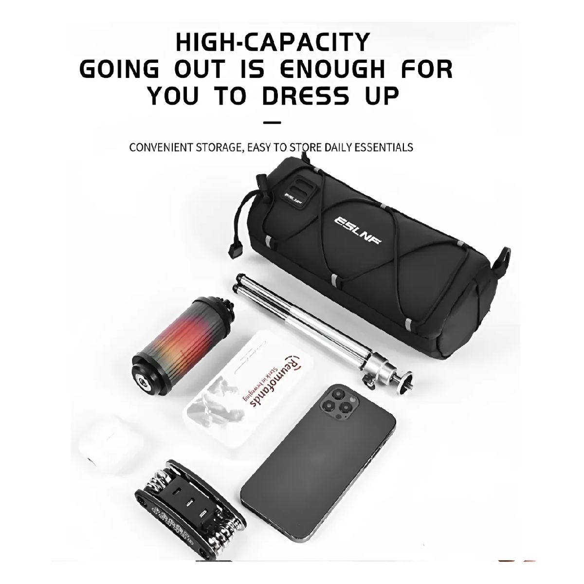 GENERICO - Bolso Delantero Bicicleta Manillar Impermeable Portátil negro