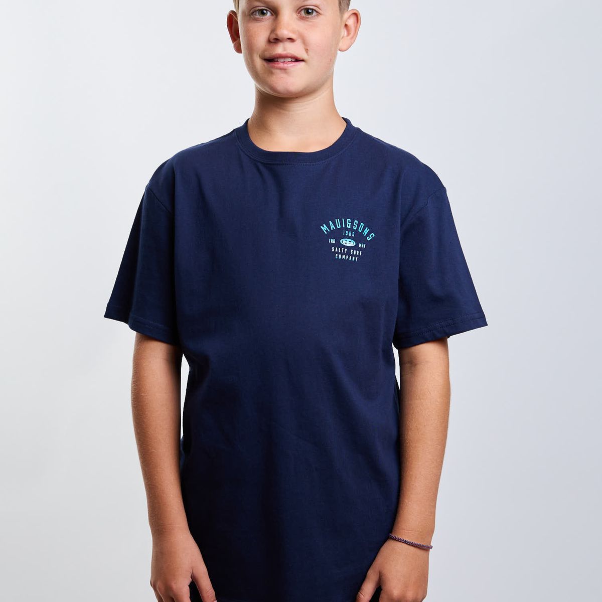 MAUI AND SONS - Polera MC Salty Surf Azul Infantil Maui And Sons