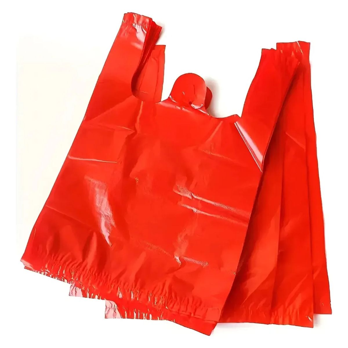 GENERICO - Bolsas Plásticas Tipo Camiseta - 40x50 - 100 Uds. - Colores Roja