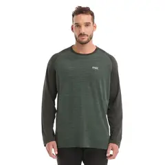 PANAMA JACK - Polera Hombre Manga Larga Dry Fit Verde