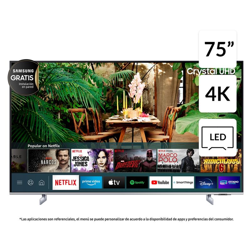 SAMSUNG - LED 75" AU8200 Crystal UHD 4K Smart TV