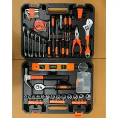 GENERICO - Kit Caja De Herramienta Profesional Multiusos 100 Piezas Naranja