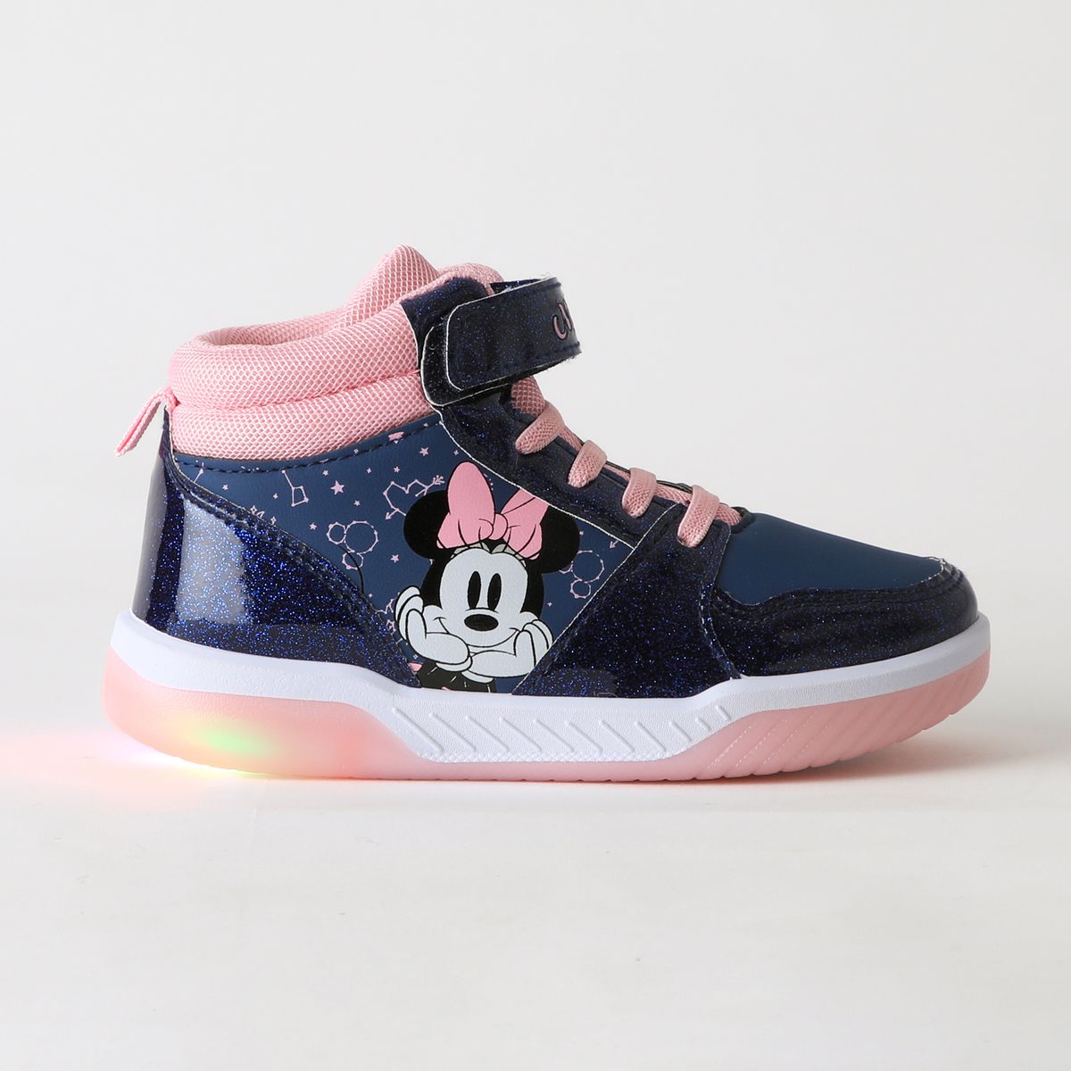 DISNEY - Zapatilla Caña Alta Niña Luces Azul Minnie Disney