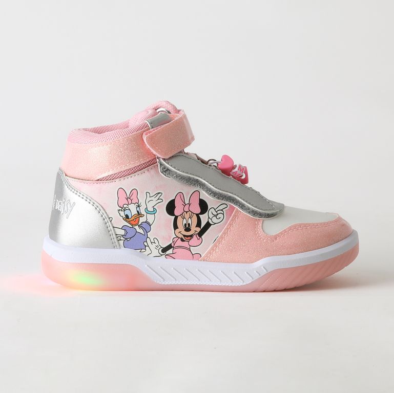 Zapatilla Cana Alta Nina Luces Minnie & Daisy Rosado Rosa 26