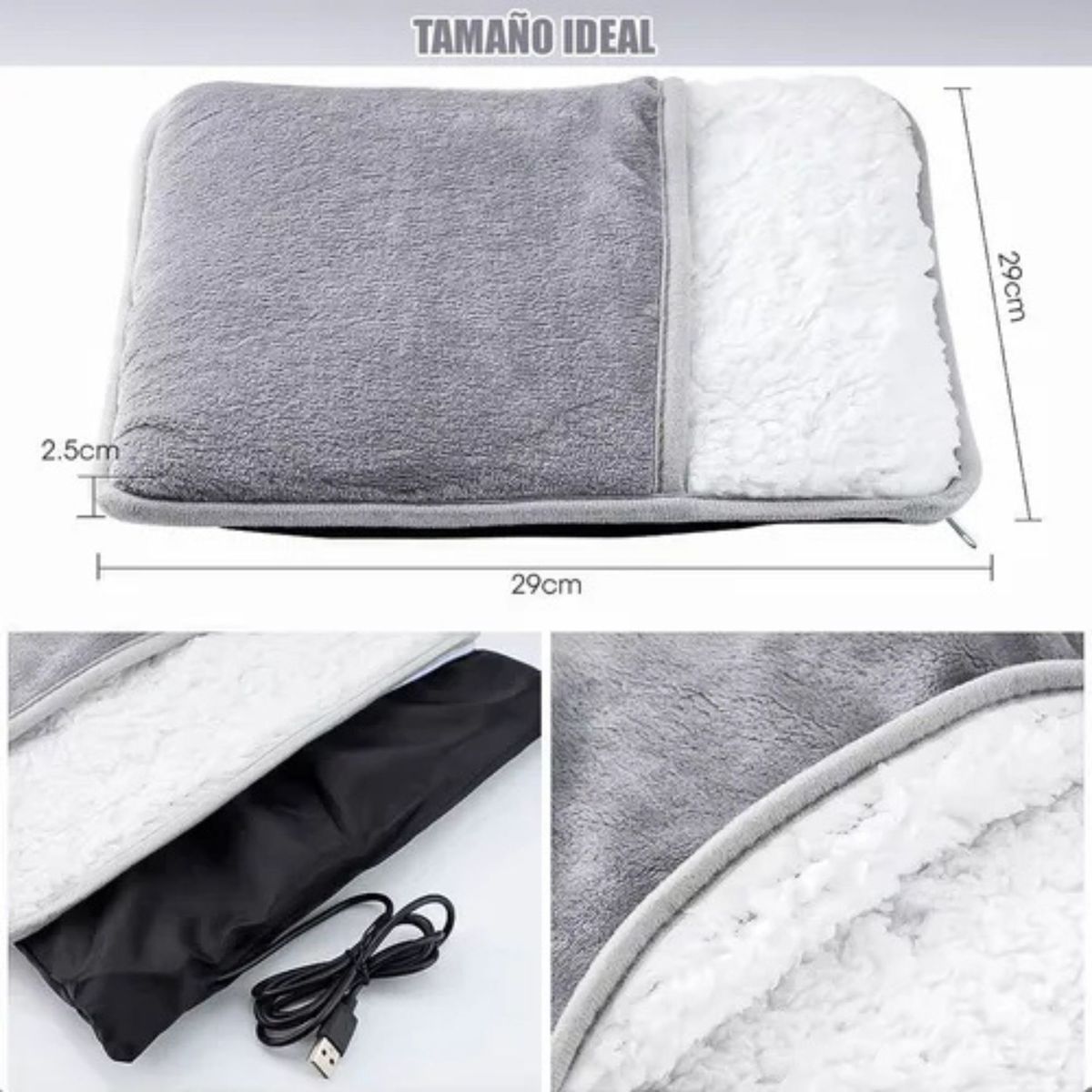 MOVI - CALIENTA PIES USB MULTIUSO PARA PIES ESPALDA PIERNAS