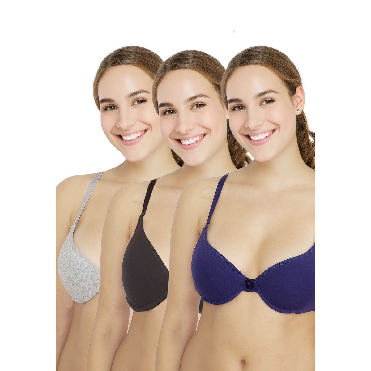 KAYSER - Pack 3x sosten soft algodón P350010-AZU Kayser
