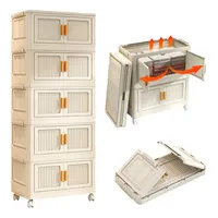 Cajón Armario Multiusos Ropa Y Zapatos Plegable 5 Niveles Blanco Cajonera con ruedas