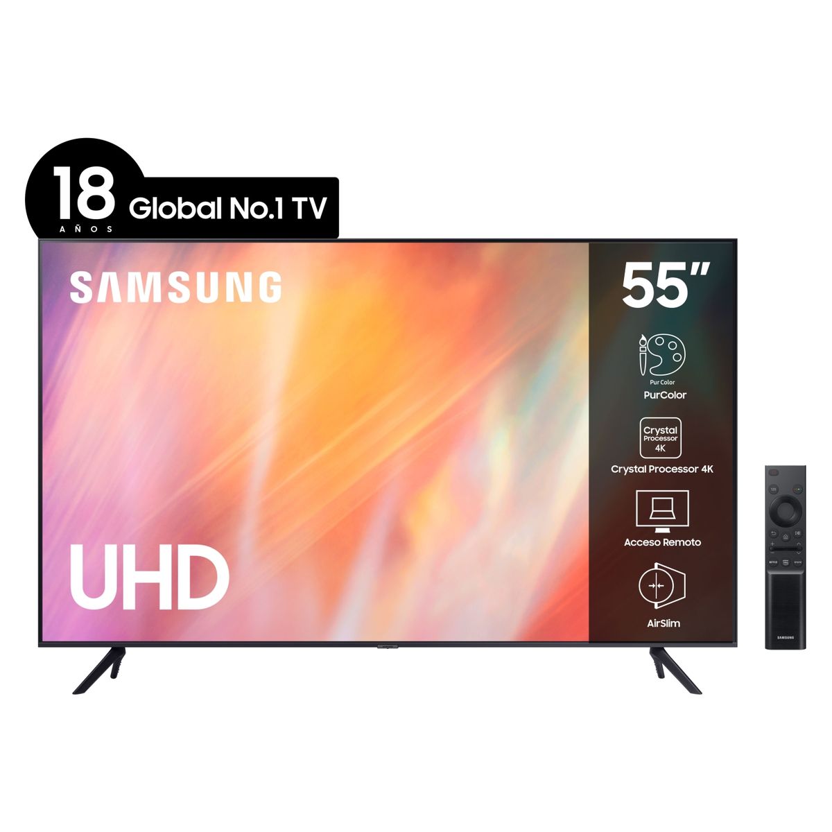 SAMSUNG - LED 55" AU7000 4K UHD Smart TV