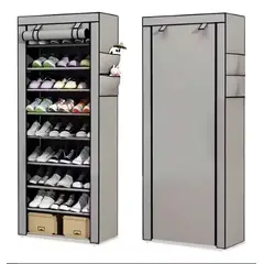 GENERICO - Zapatero Vertical Armario Estante Organizador 10 Niveles Color Gris