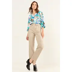 MA GRIFFE - Jeans Liso Mujer Beige Magriffe