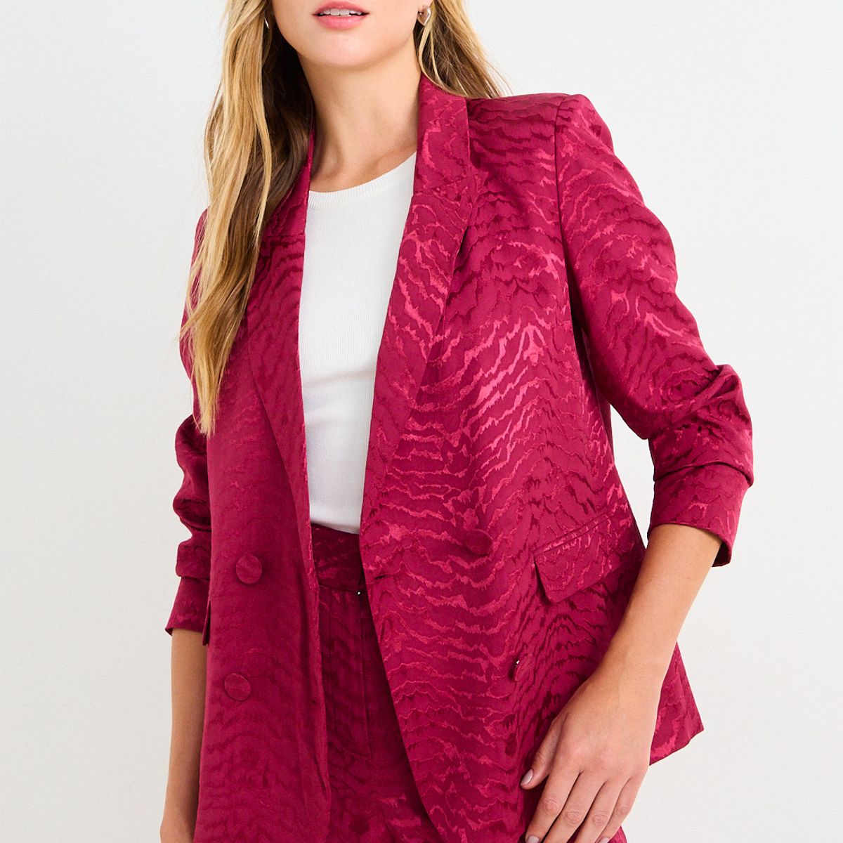 ASH - Blazer Viscosa Jacquard Mujer Burdeos Ash