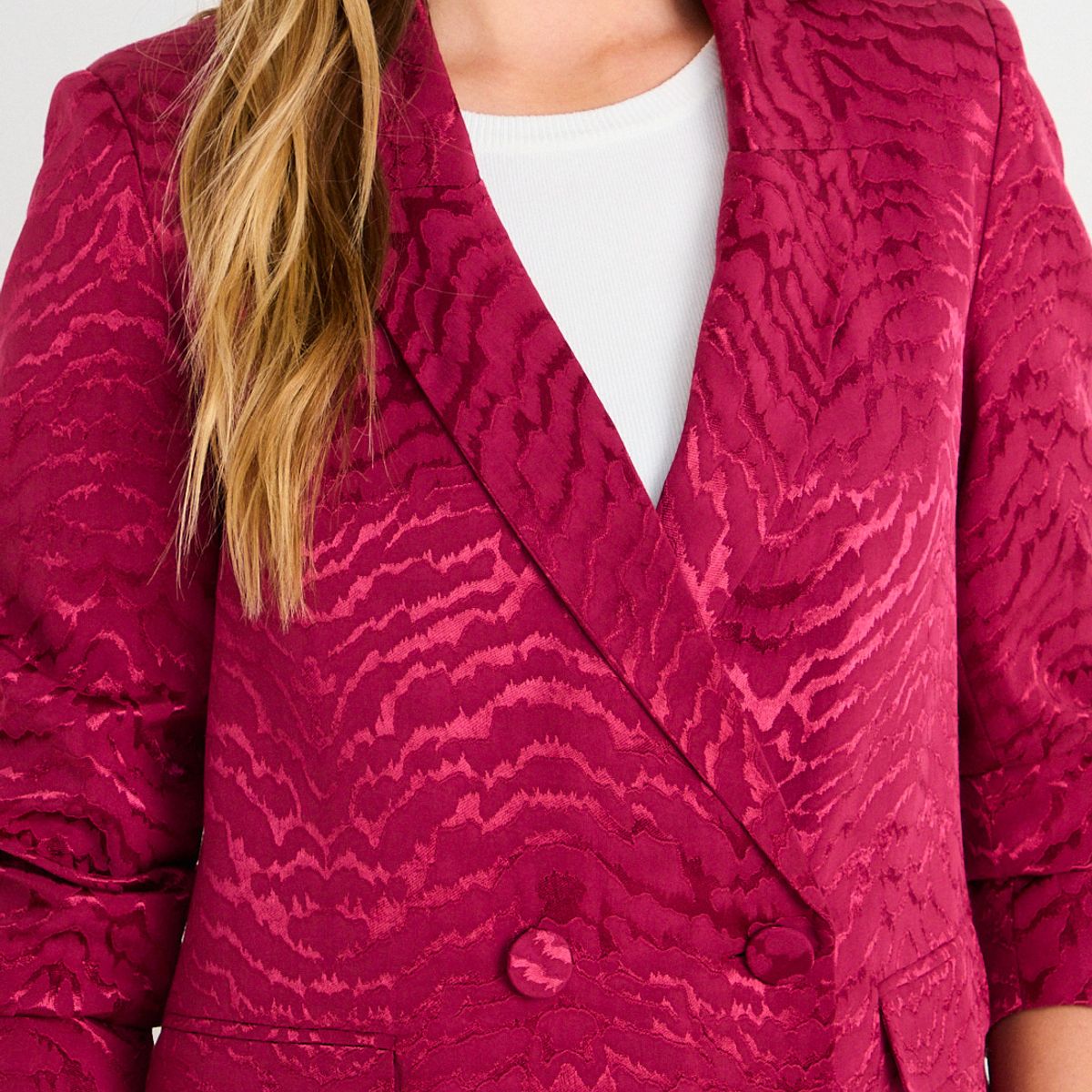 ASH - Blazer Viscosa Jacquard Mujer Burdeos Ash