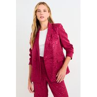 Blazer Viscosa Jacquard Mujer Burdeos