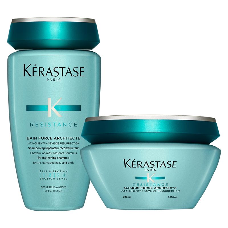 KERASTASE - Set Cabello Debilitado Force Architecte Bain 250 ml + Masque 200 ml