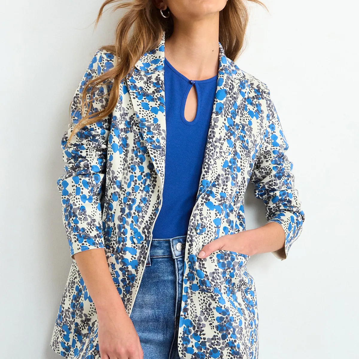 IO - Blazer Fantasia Mujer Azul Io