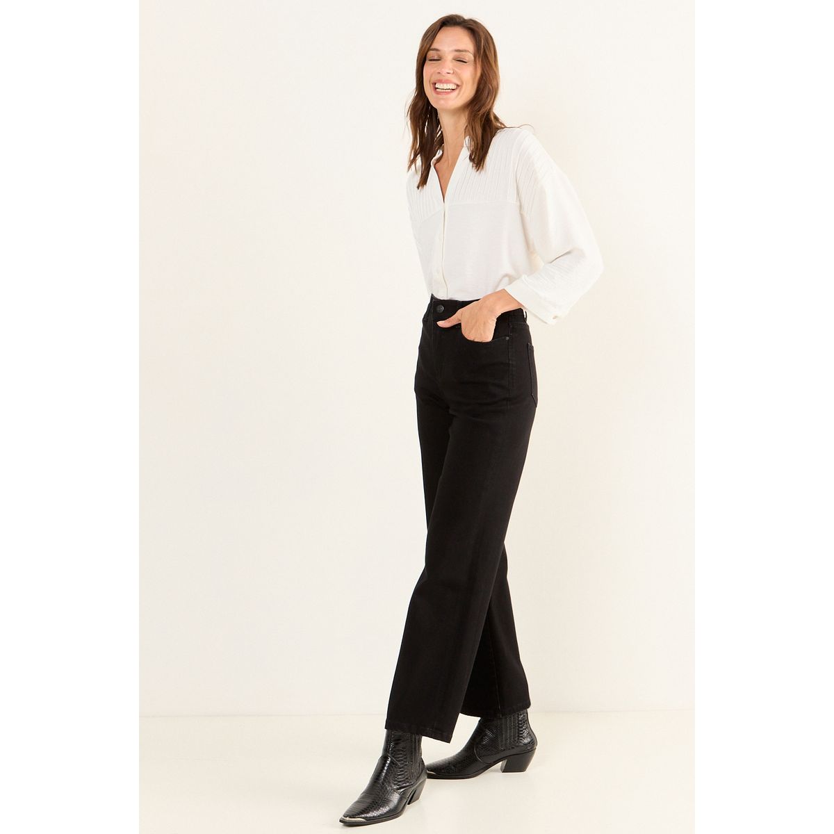 MA GRIFFE - Jeans Liso Mujer Negro Magriffe