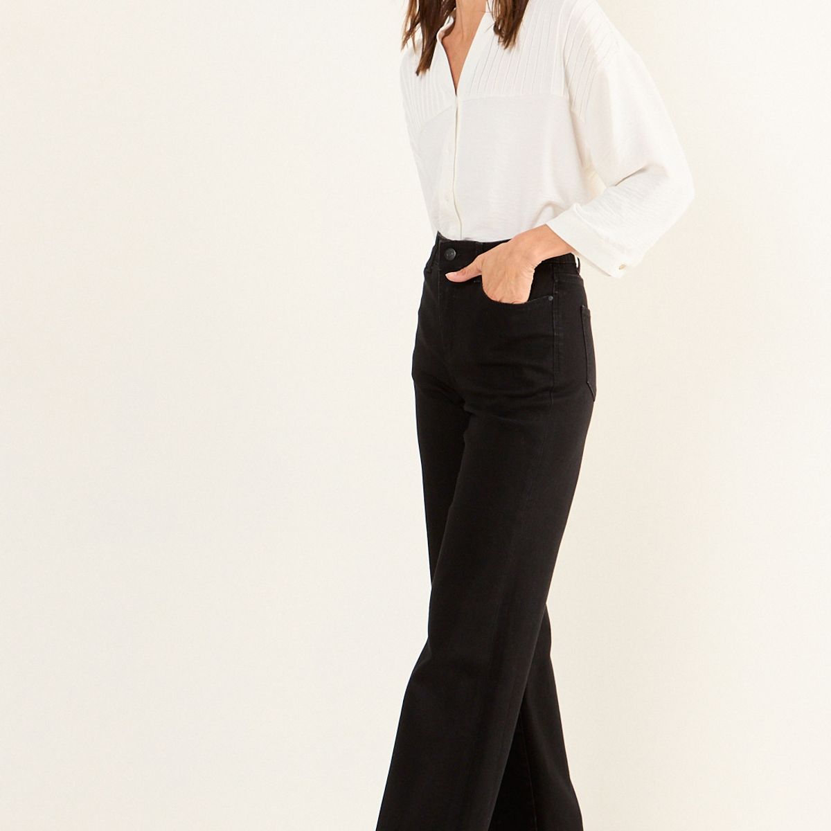 MA GRIFFE - Jeans Liso Mujer Negro Magriffe