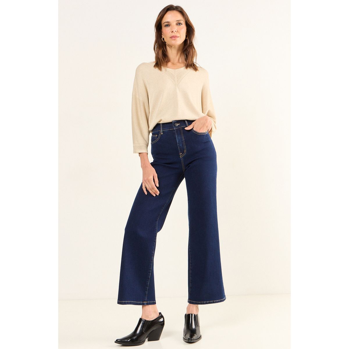 MA GRIFFE - Jeans Liso Mujer Azul Magriffe