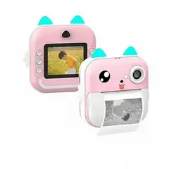 GENERICO - Cámara Instantánea Niños con Impresora Integrada - Rosa