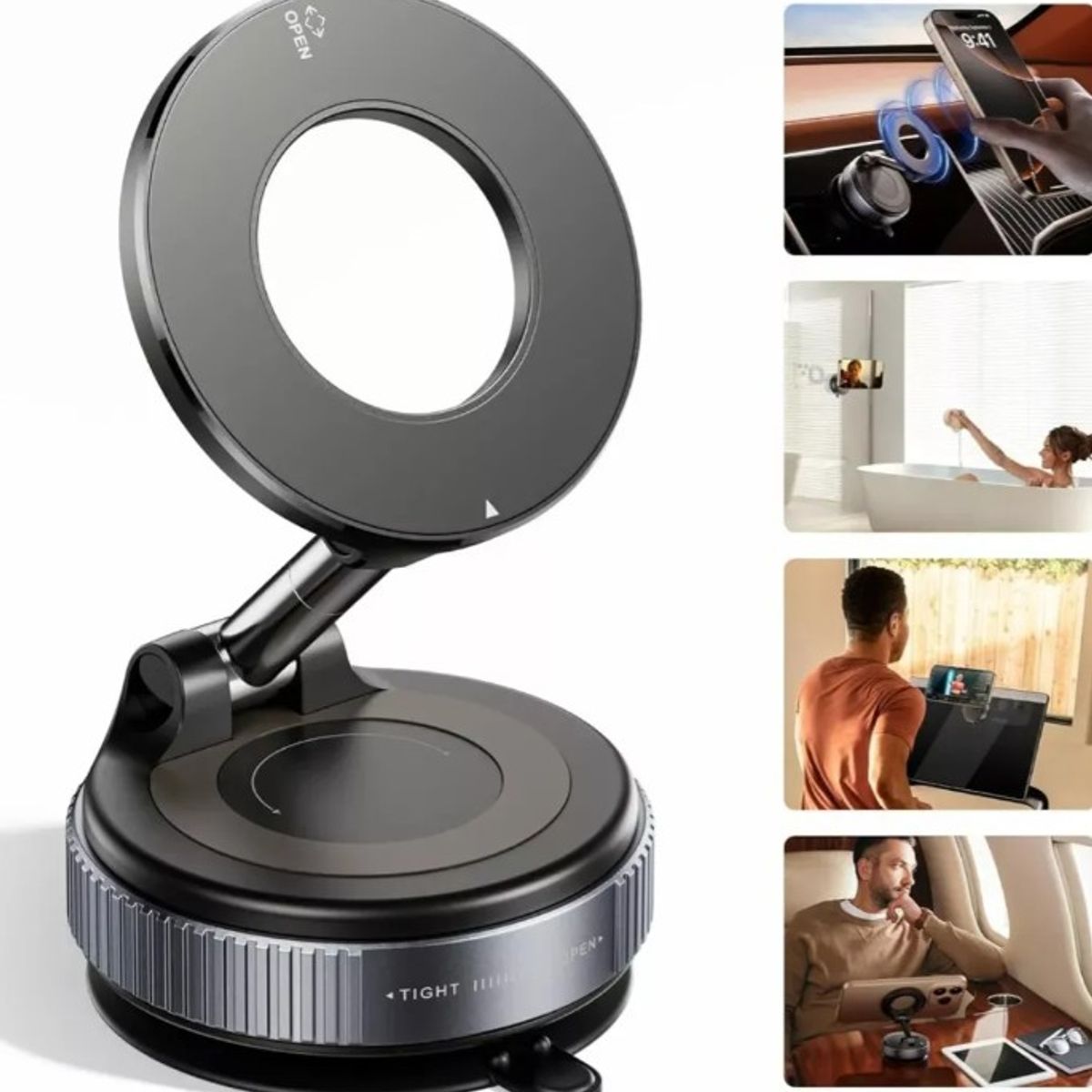 GENERICO - Soporte Magnético Celular iPhone Imán Gratis 3 Placas Metal