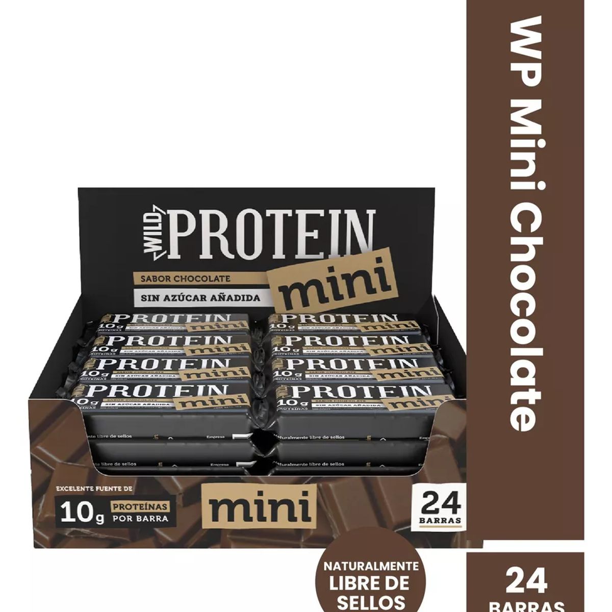 WILD FOODS - Barra de proteina Wild Protein - Mini Chocolate 24 unidades