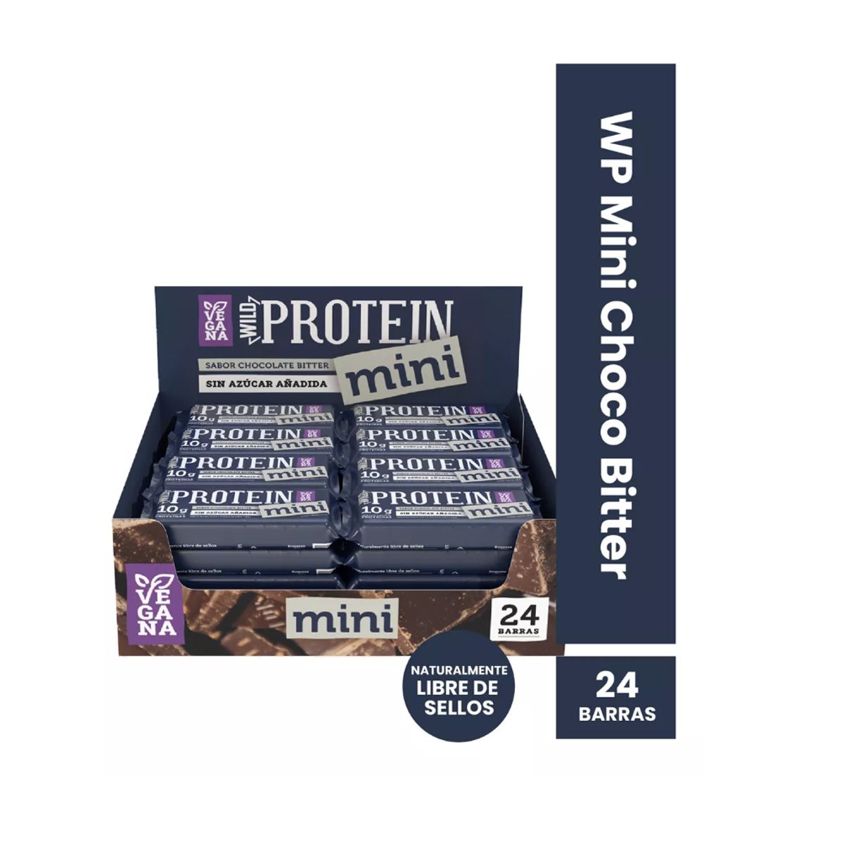 WILD FOODS - Barra de proteina Wild Protein - Mini Chocolate Bitter 24 unidades