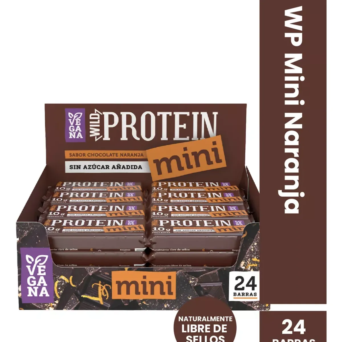 WILD FOODS - Barra de proteina Wild Protein - Mini Chocolate Naranja 24 unidades