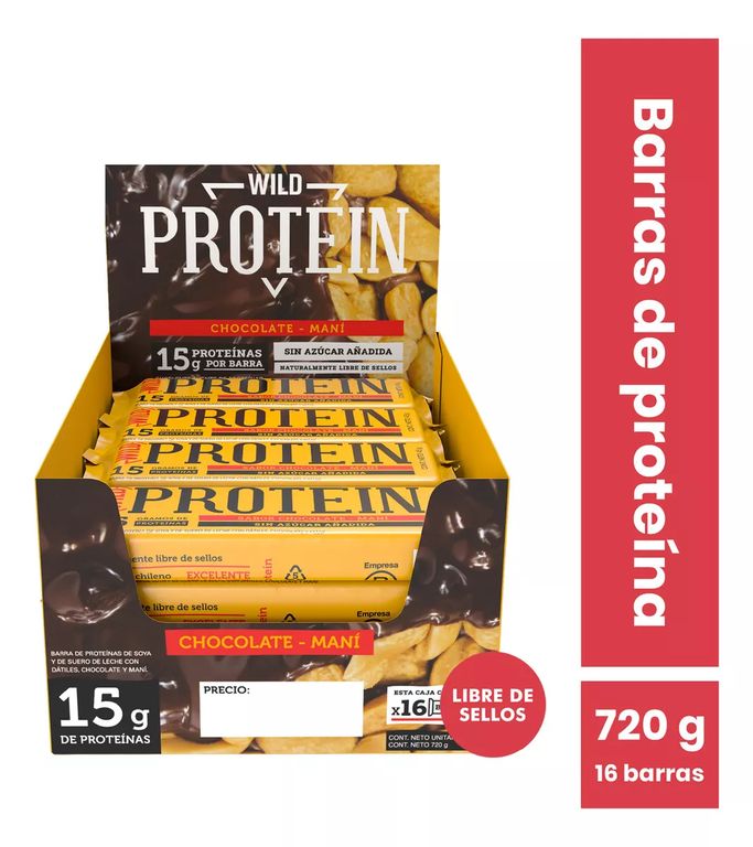 Barras De Proteina Wild Protein - 16 Unidades CHOCO MANI