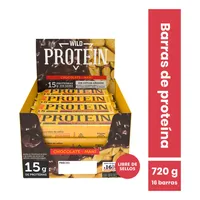Barras de proteina Wild Protein - Chocolate Maní 16 unidades