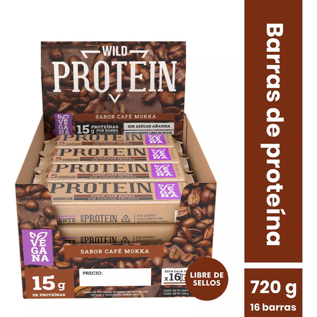 WILD FOODS - Barras de proteina Wild Protein - Mokka 16 unidades
