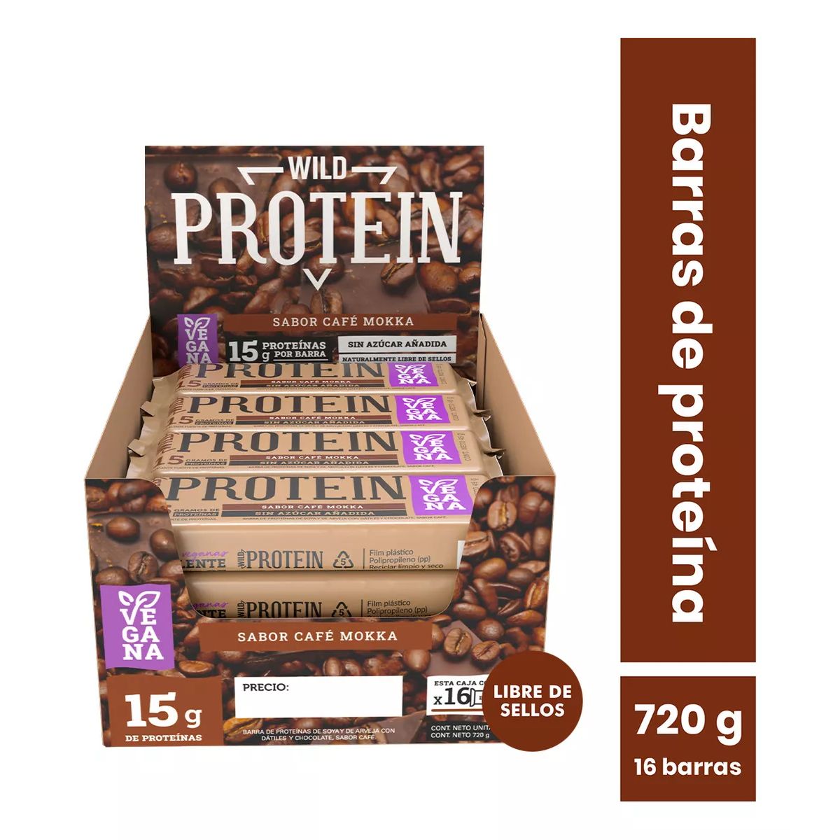 WILD FOODS - Barras de proteina Wild Protein - Mokka 16 unidades