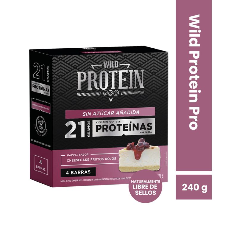 Barra De Proteina Wild Protein - 4 Unidades FRUTOS ROJOS