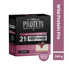WILD FOODS - Barras de proteina Wild Protein Pro - Cheesecake Frutos Rojos 4 unidades